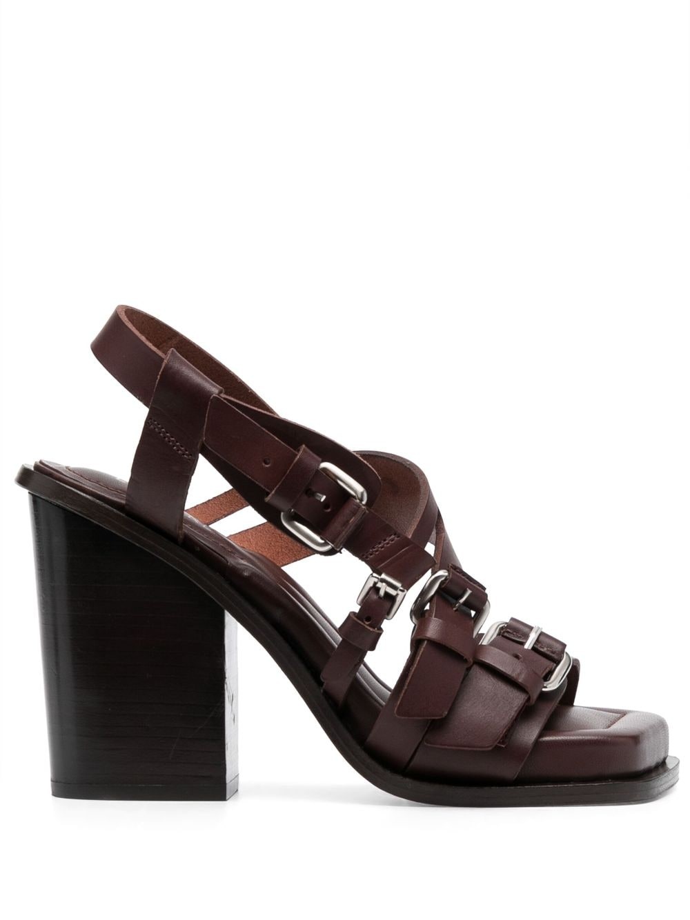 multiple-strap 100mm leather sandals - 1