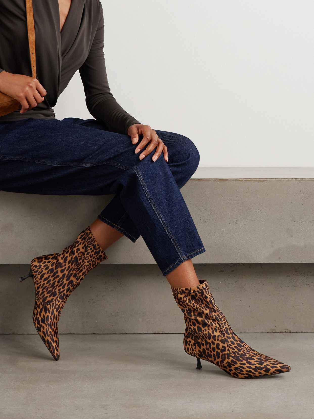 Naomi Leopard-print Scuba Ankle Boots - 2