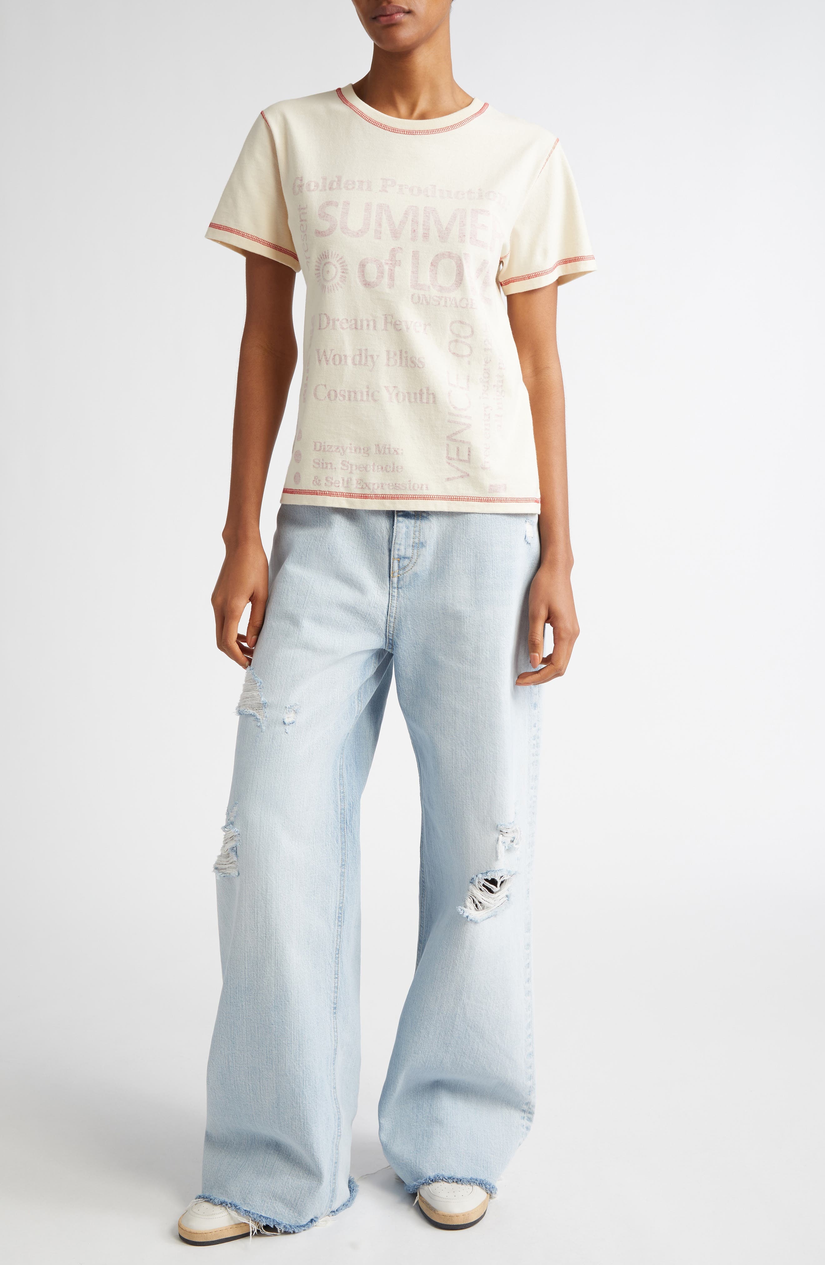 Golden Goose Journey Slim Fit Graphic T-Shirt in Shortbread/Haute Red at Nordstrom - 2