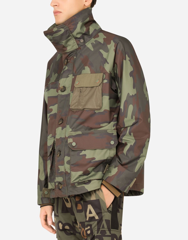 Camouflage-print nylon jacket - 4