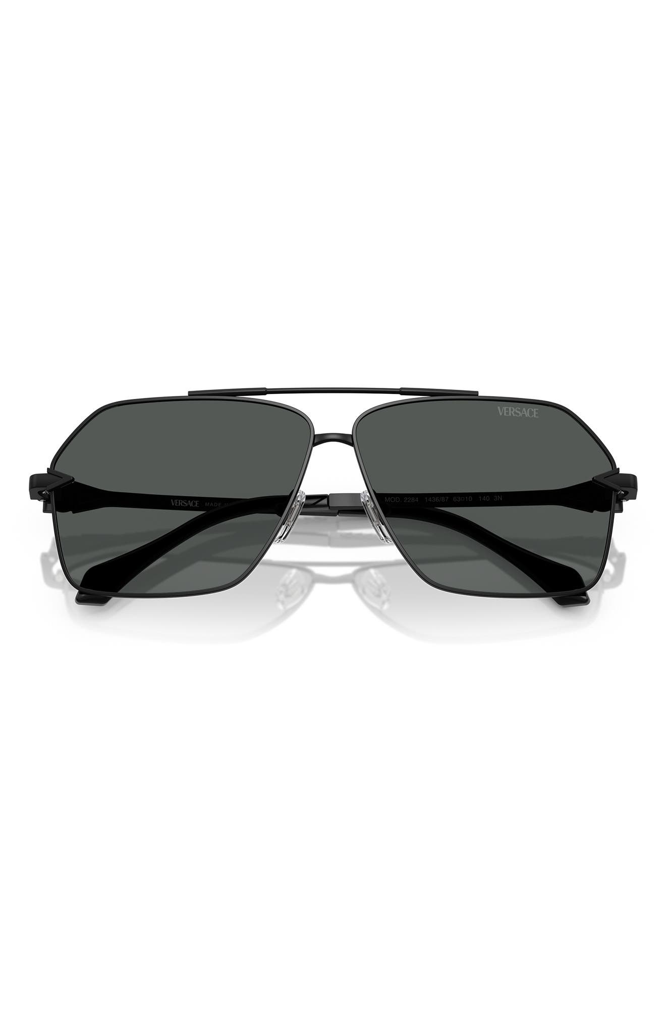 Versace 63mm Pilot Sunglasses in Matte Black at Nordstrom - 5
