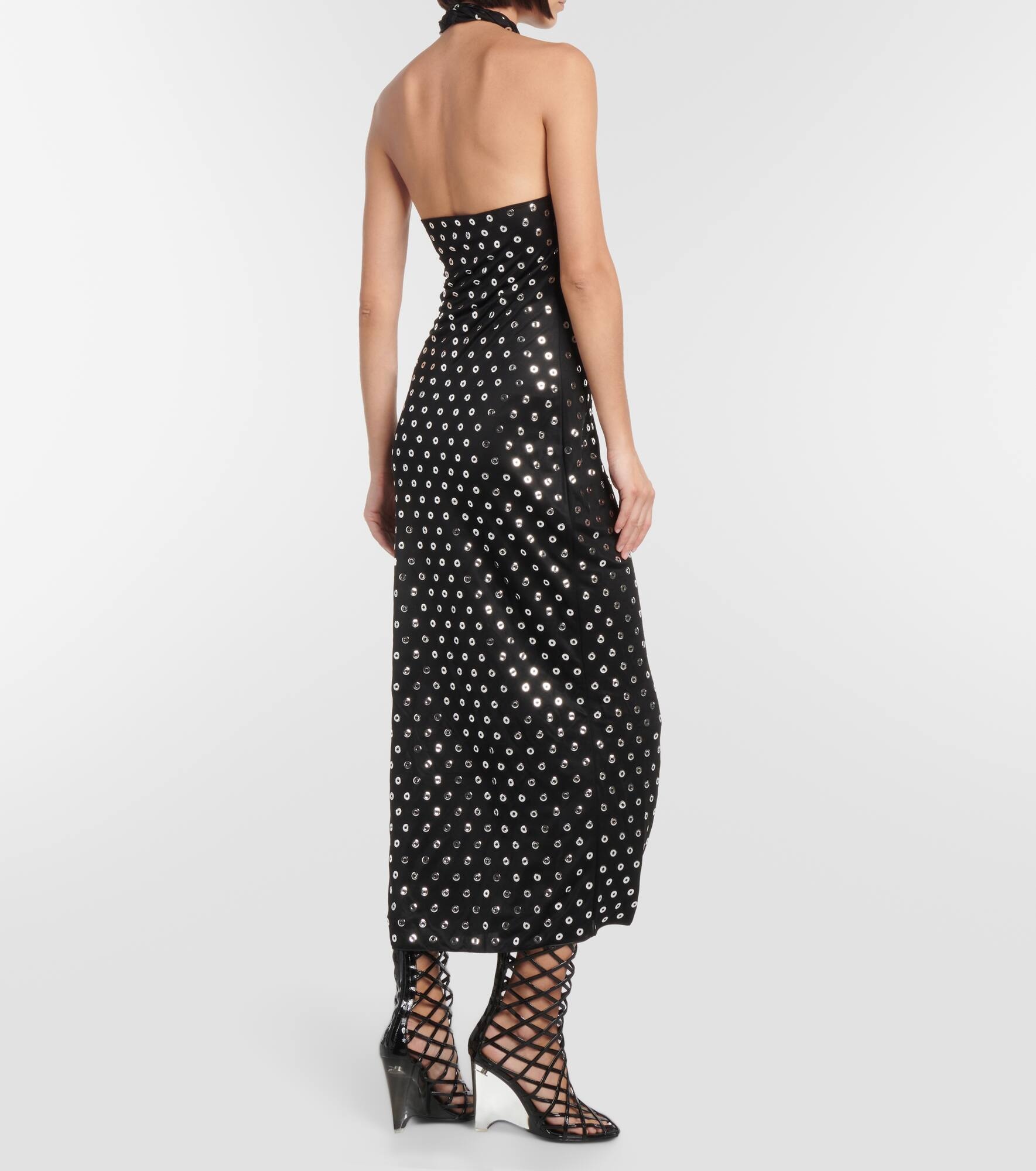 Embellished halterneck midi dress - 3