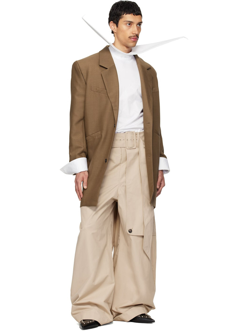 EGONLAB Beige Belted Trench Trousers. outlook
