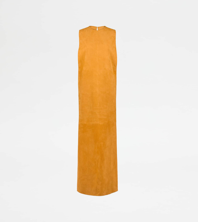 DRESS IN PASHMY SUEDE - YELLOW 1