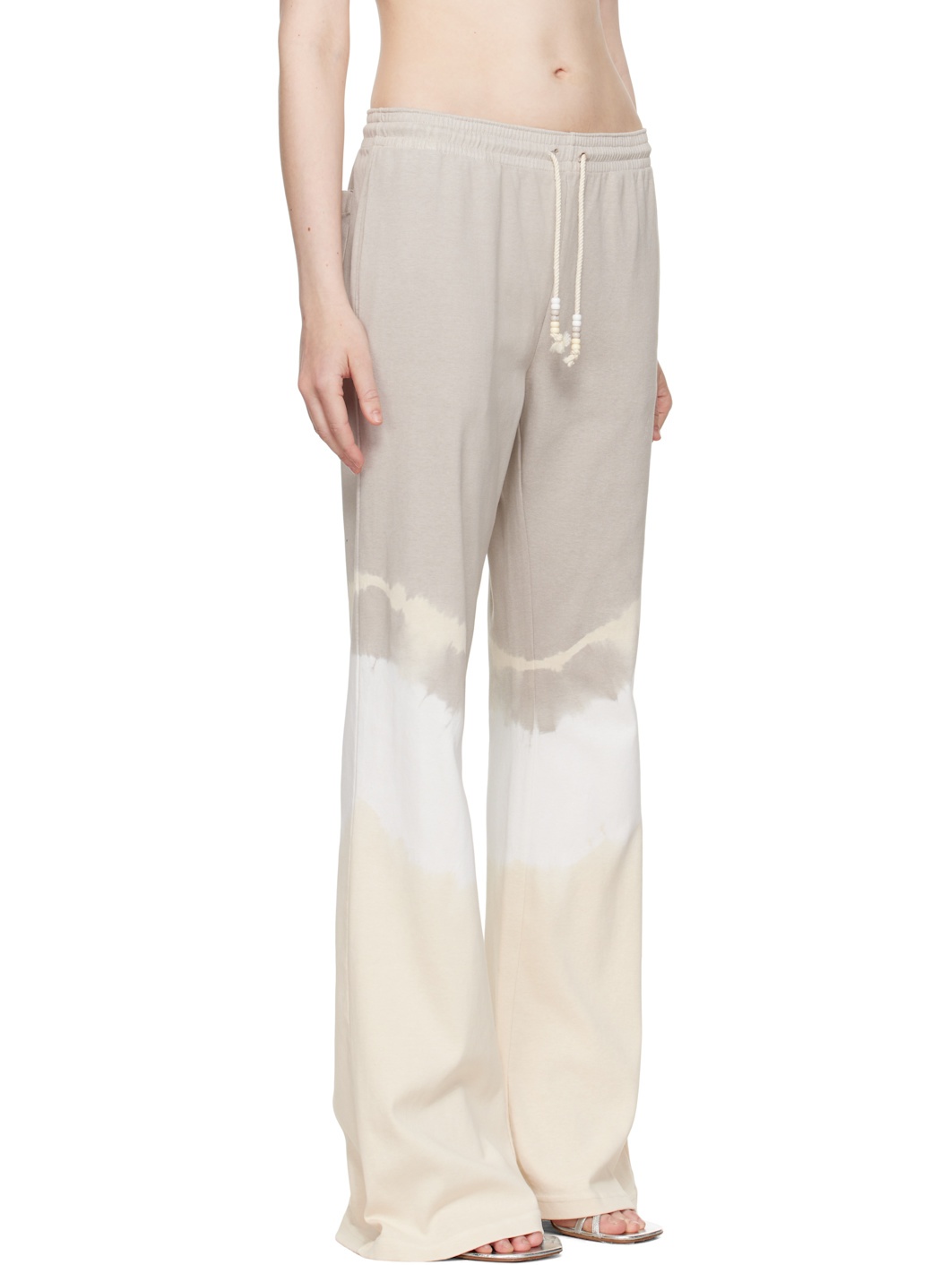 Gray & Off-White Interlock Cotton Jersey Lounge Pants - 2