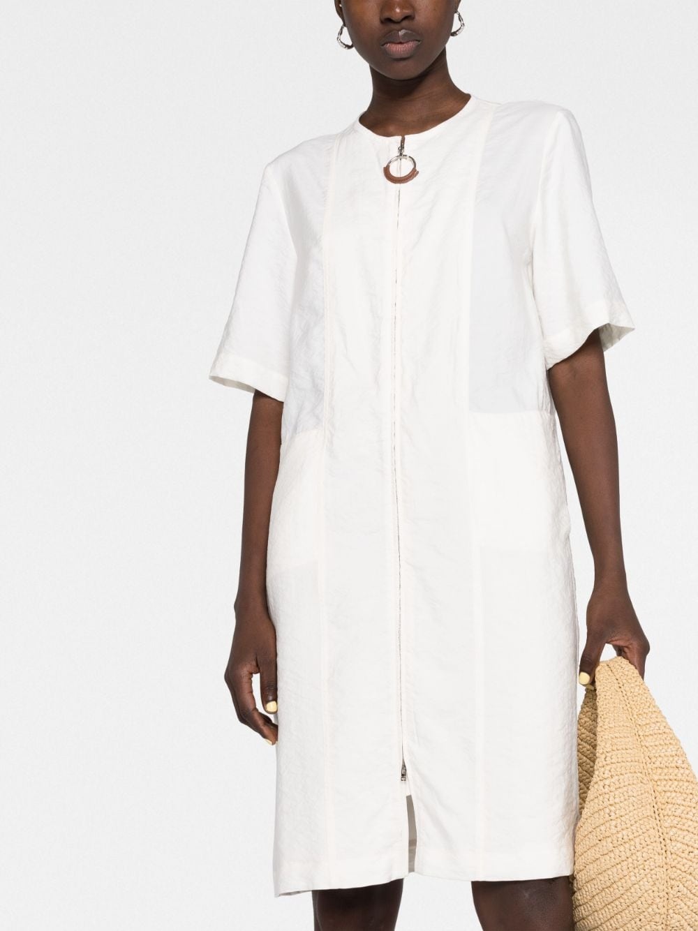 short-sleeve zip-fastening dress - 5