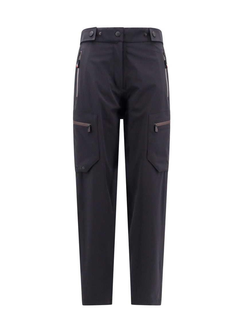 Stretch nylon trouser with logo patch - 1