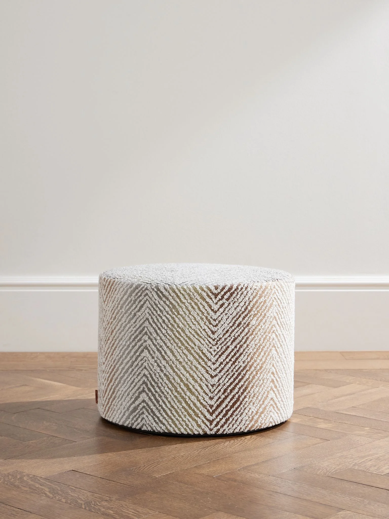 Island Outdoor Canvas-Trimmed Bouclé Ottoman Taupe - 1