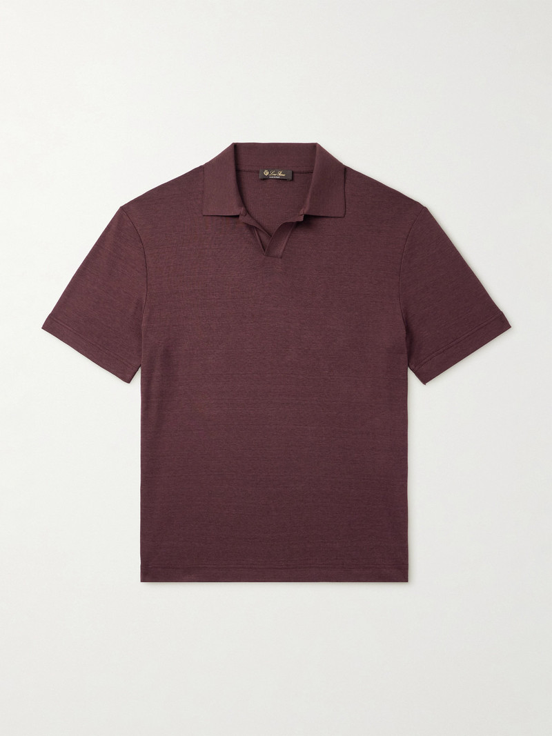 Valpiana Silk and Cotton-Blend Polo Shirt 1