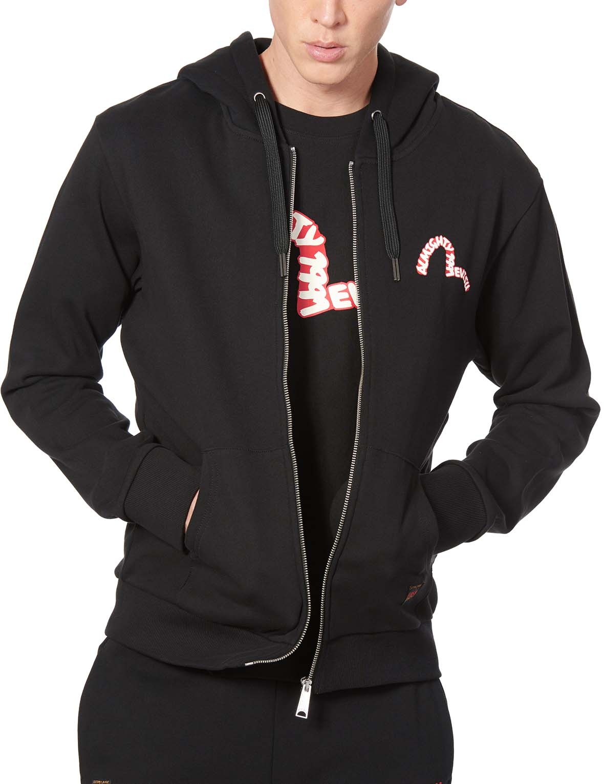 ZIP-UP HOODIE WITH GRAFFITI SEAGULL PRINT - 5