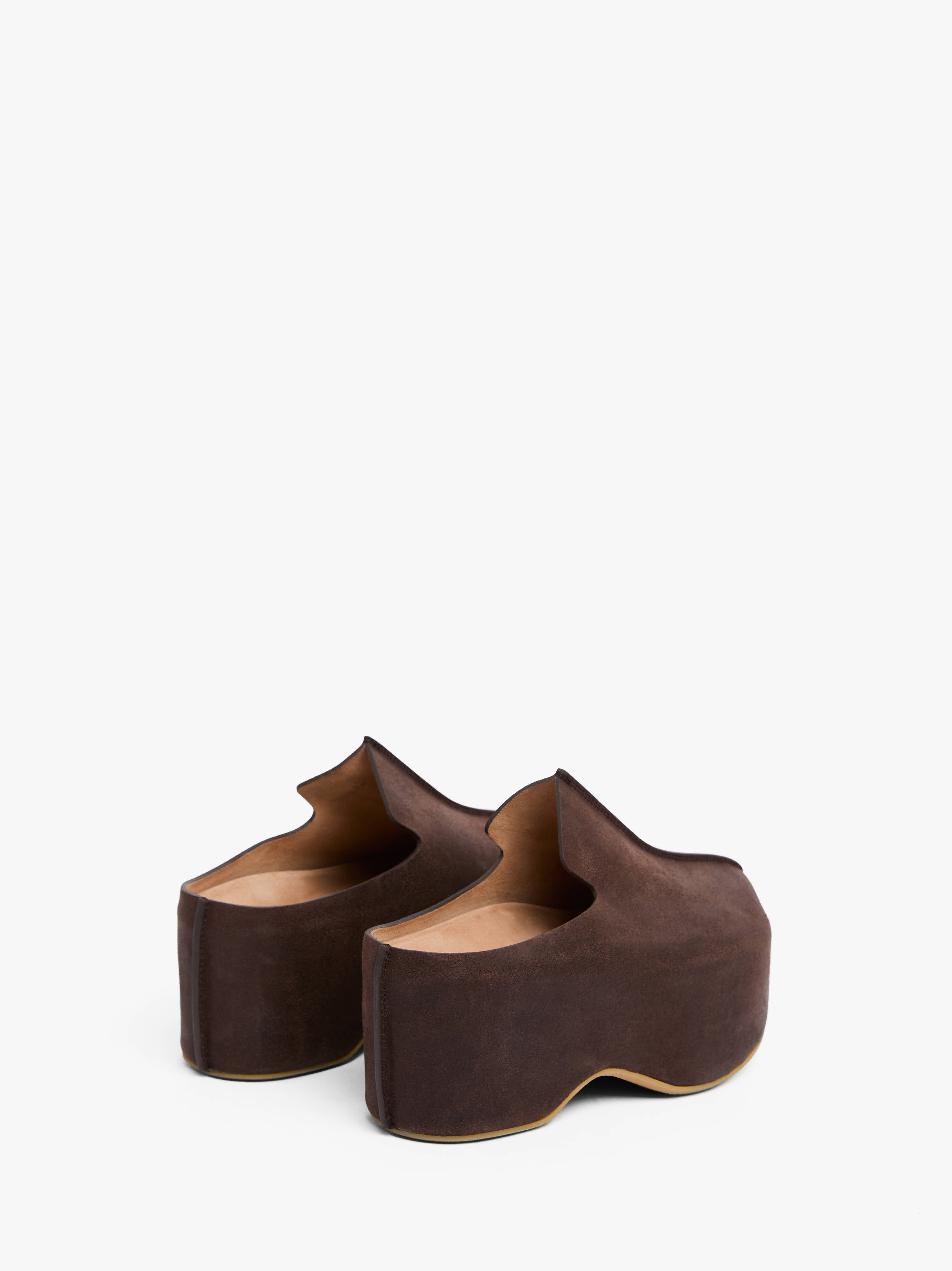 PLATFORM CLOG - HEELED SUEDE MULES - 3