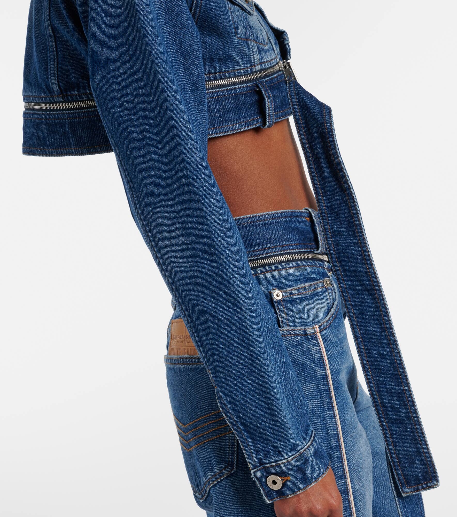 Cropped denim jacket - 5