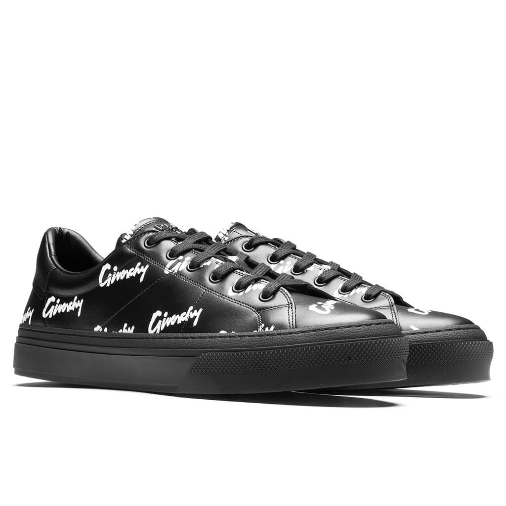PRINTED LEATHER CITY SPORT SNEAKERS - BLACK/WHITE - 2