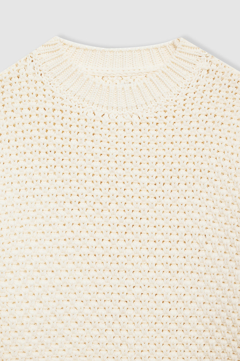 Sydney Crew Sweater - Ivory Crochet 4