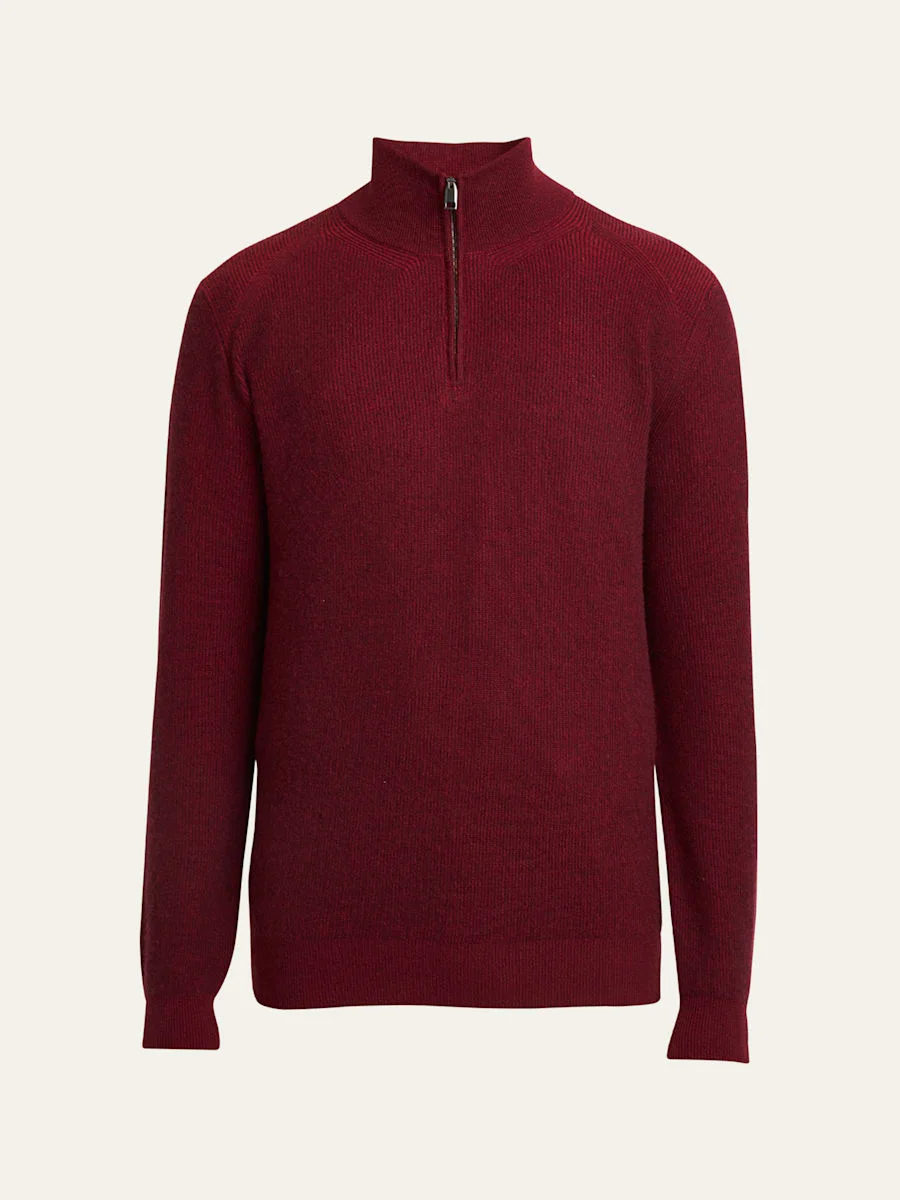 Men's Cashmere Quarter-Zip Sweater - 1