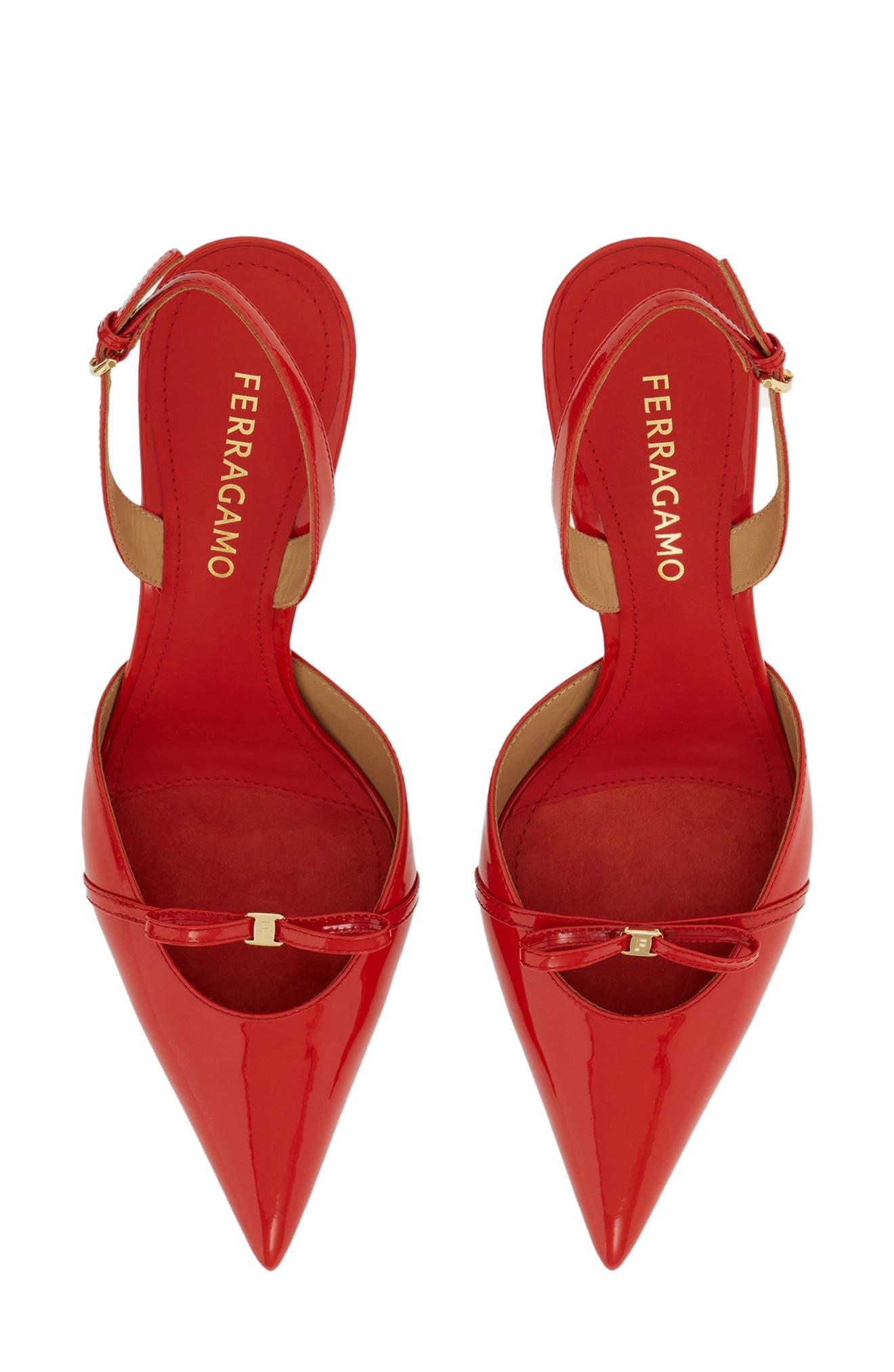 FERRAGAMO Gylla Pointed Toe Slingback Pump in Flame Red at Nordstrom - 2