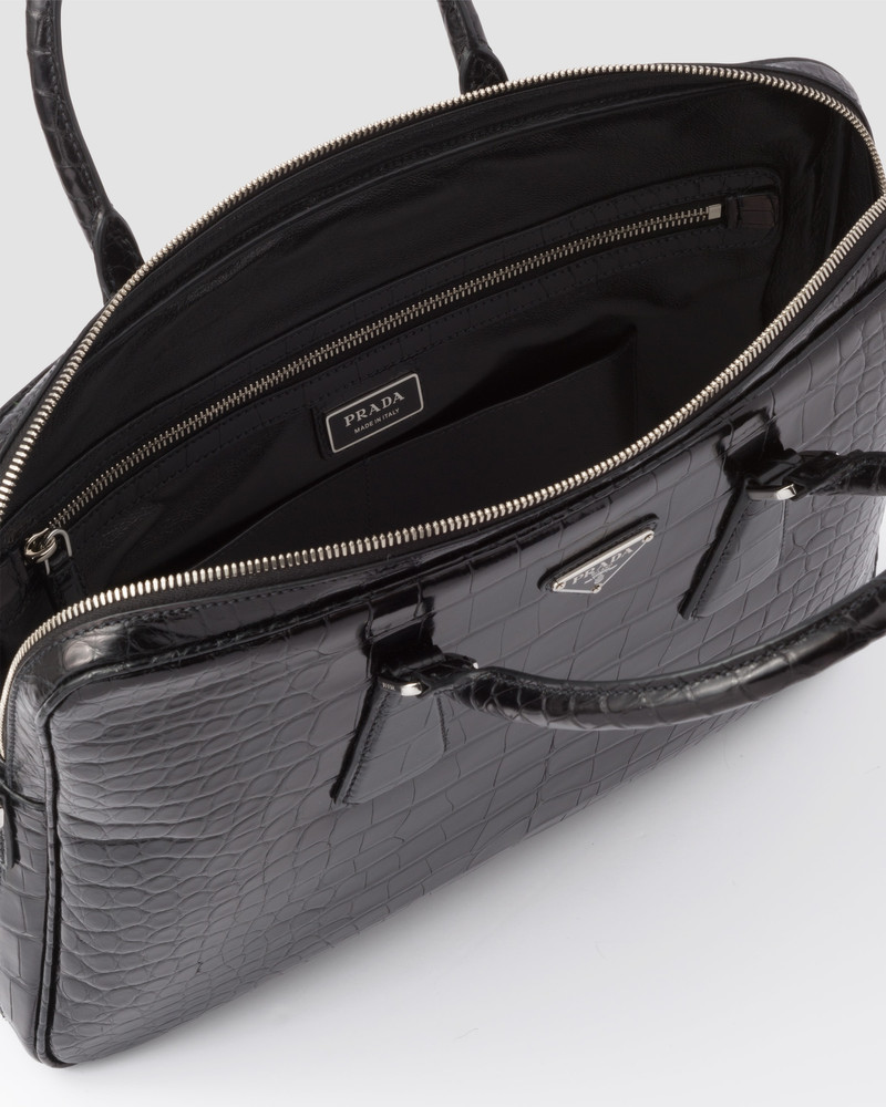 Crocodile leather briefcase 5