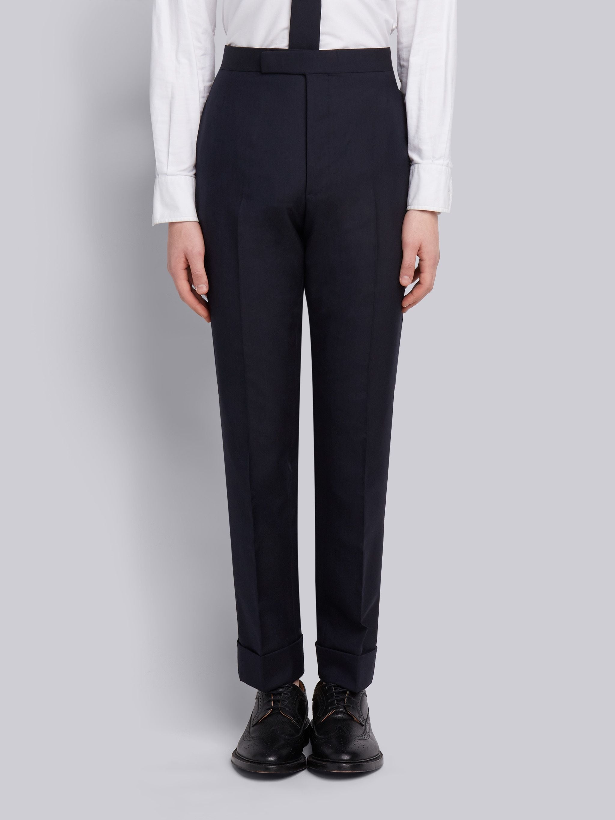 Navy Super 120's Plain Weave Wool Classic Suit - 4