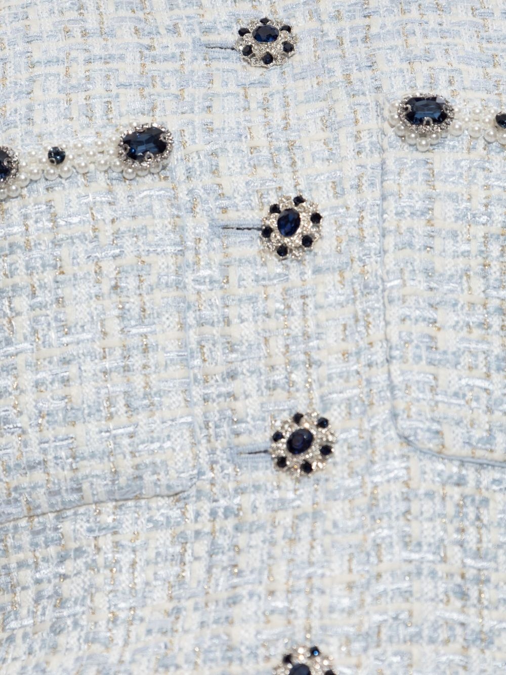 rhinestone-embellished tweed jacket - 5