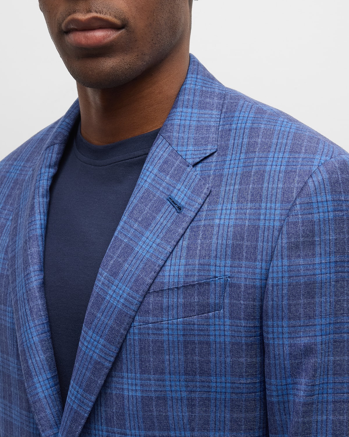 Men's Plaid Wool Sport Coat - 1