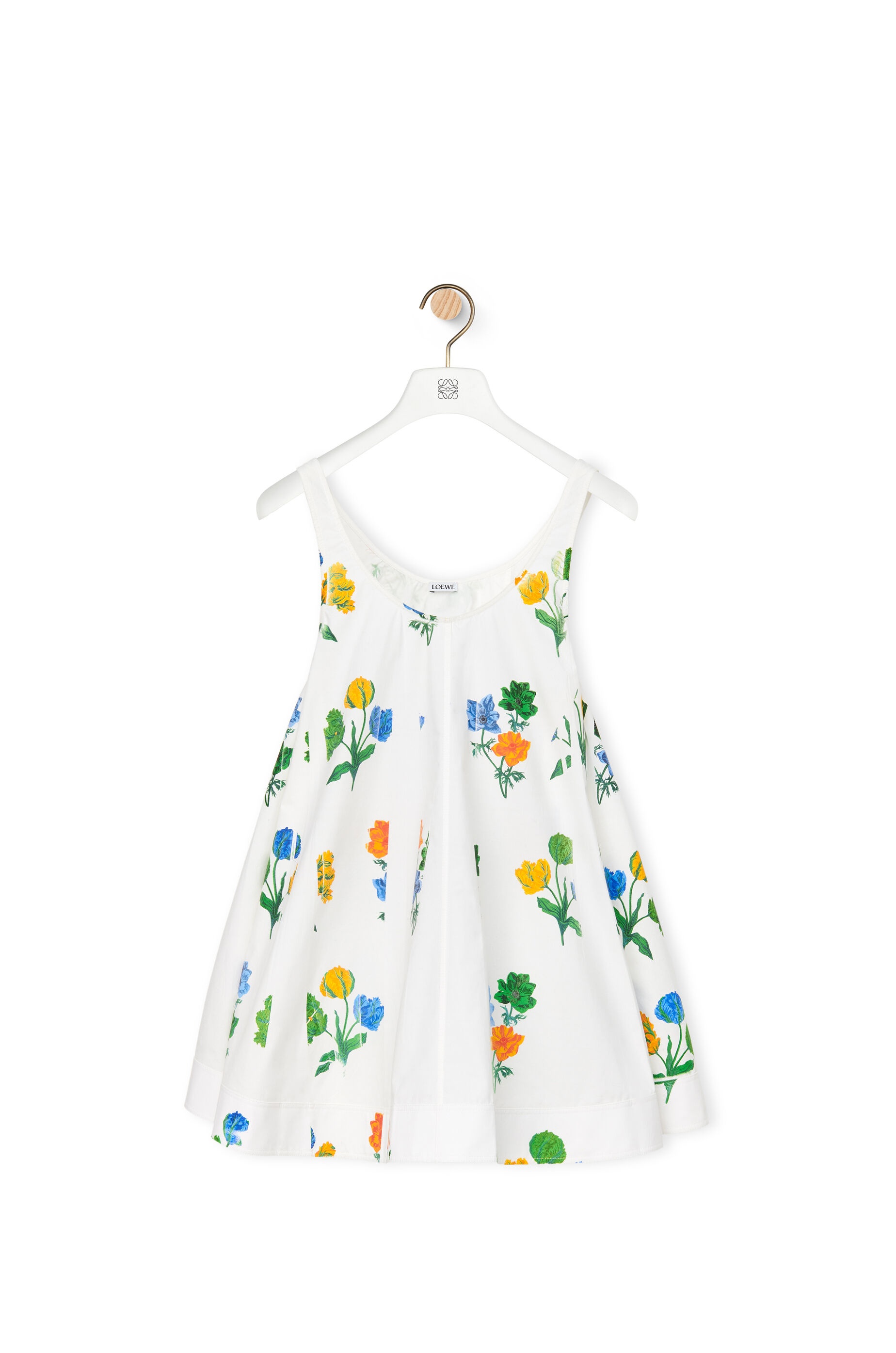 Flower trapeze dress in cotton poplin - 1