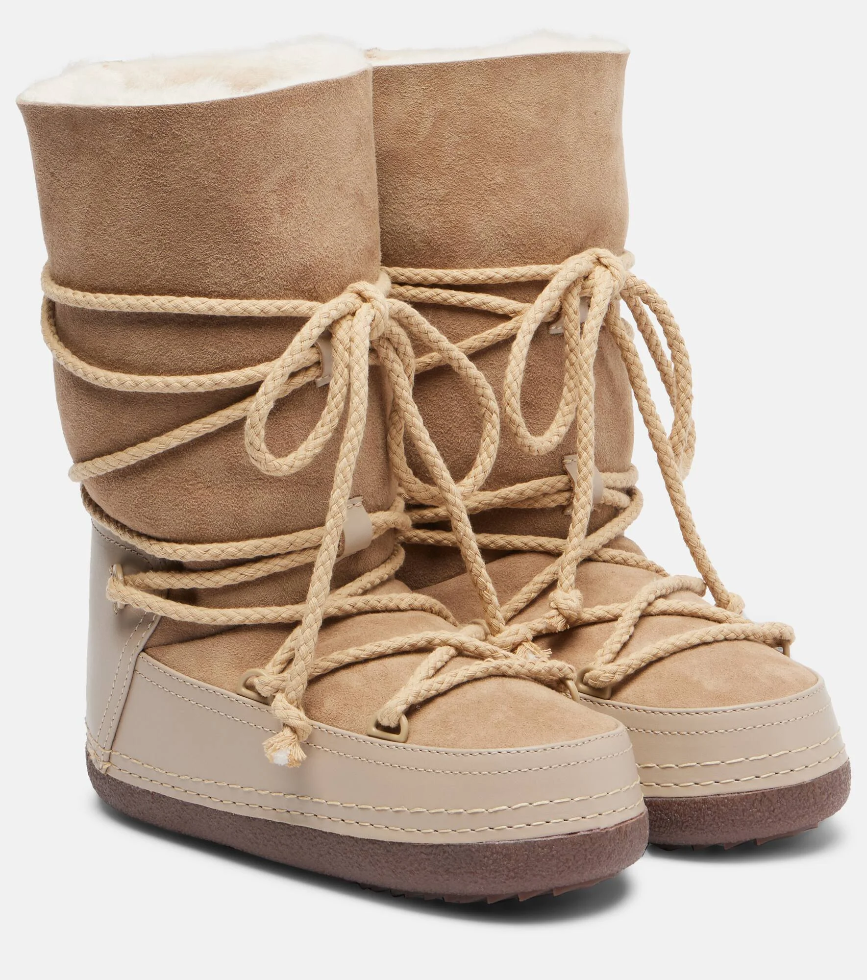 Classic shearling-lined suede snow boots - 1