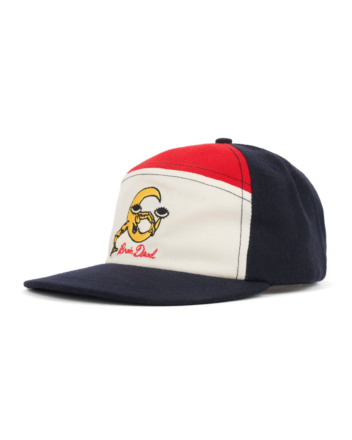 Waning Crescent Curved Front 6 Panel Hat - Navy Multi - 2