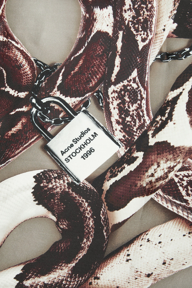 Acne Studios Printed silk scarf - Beige outlook