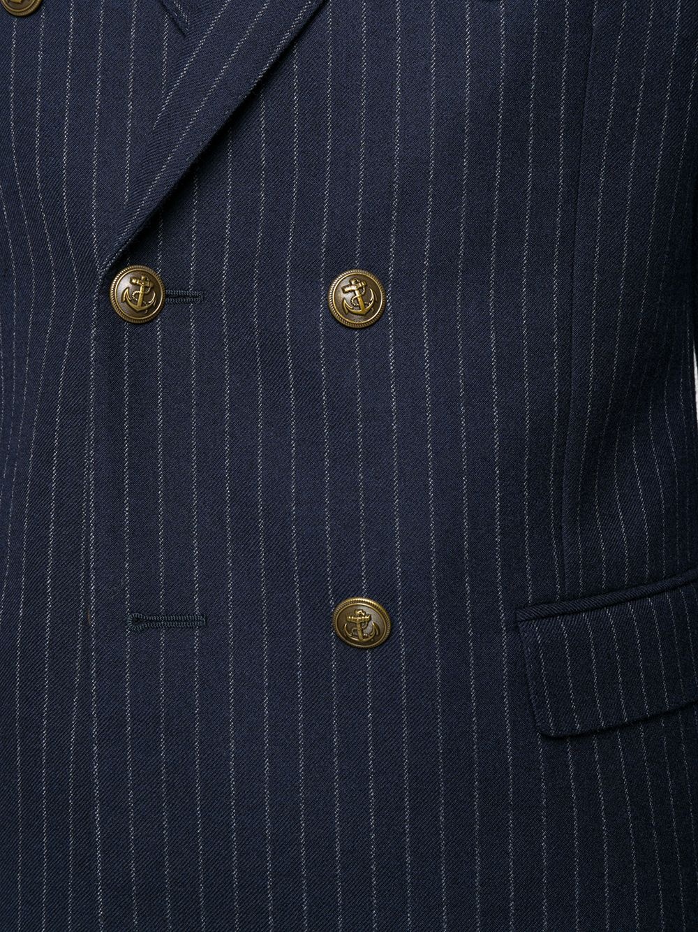 pinstriped double-breasted blazer - 5