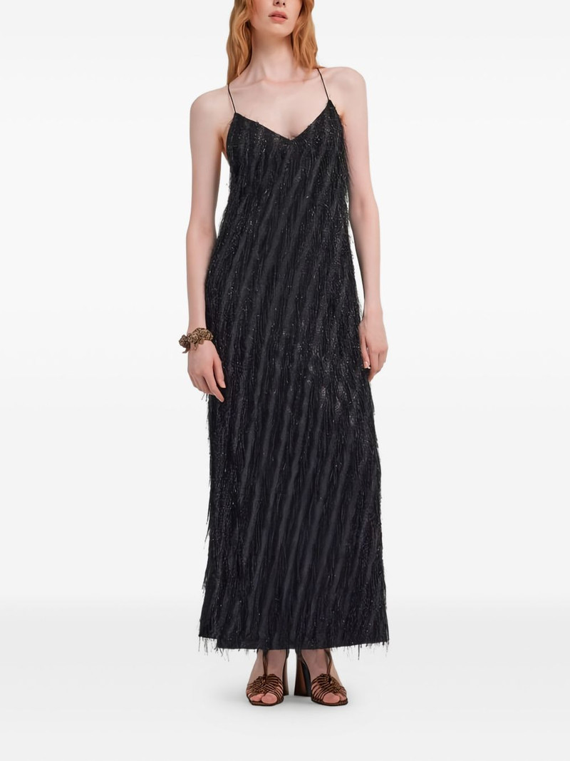 Roberto Cavalli fringe-embellished slip dress outlook