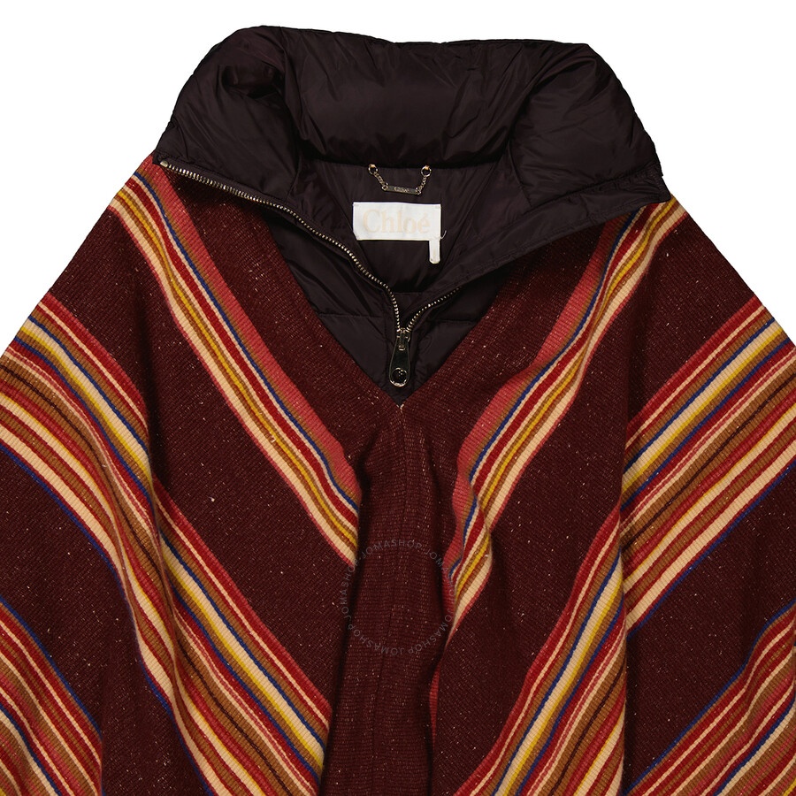 Chloe Ladies Dark Ebony Cashmere Puffcho, One Size - 7