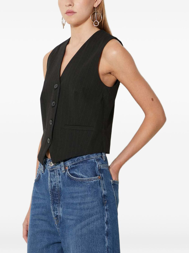 Saramona button pinstripe top 3
