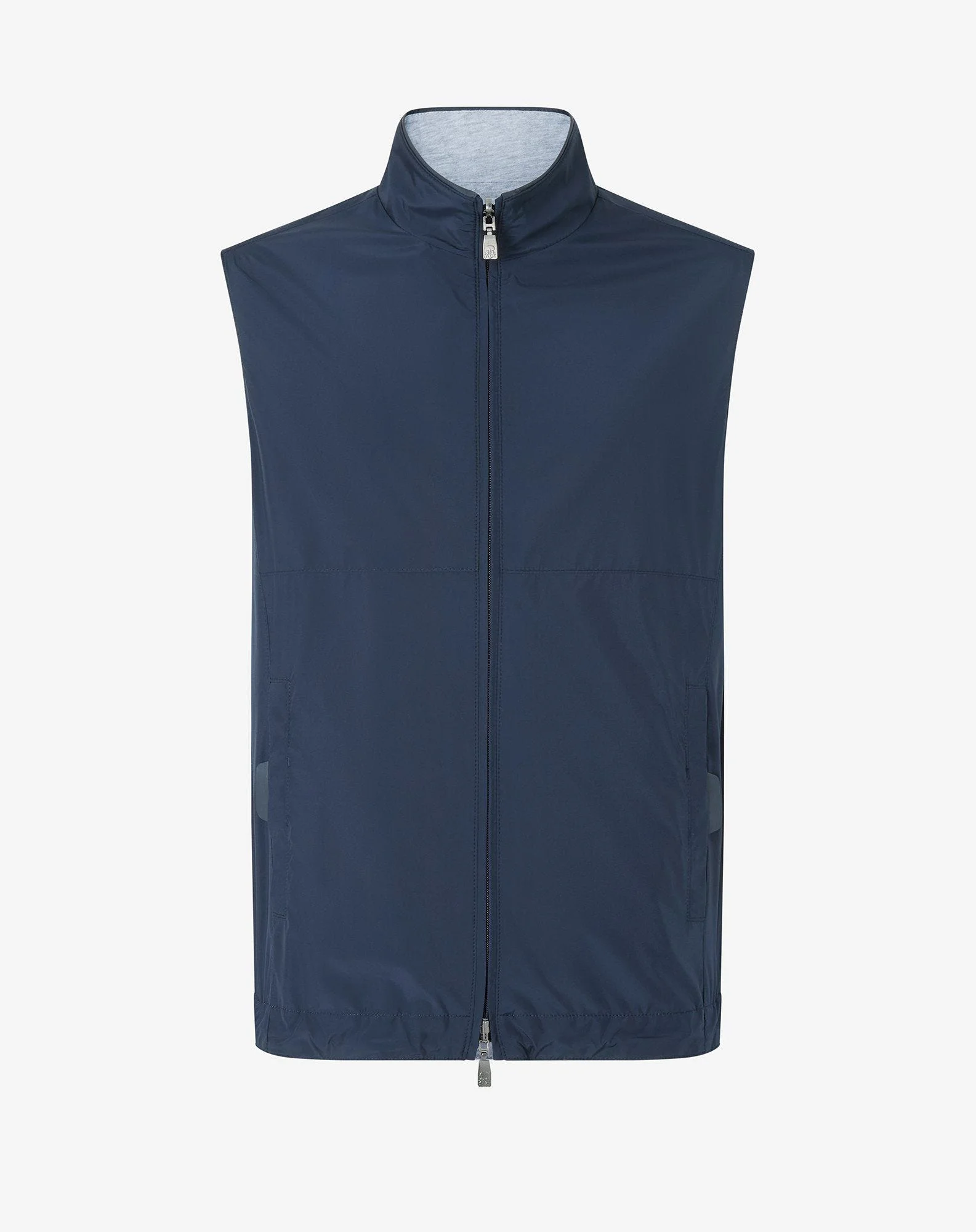 Blue technical poplin gilet - 1