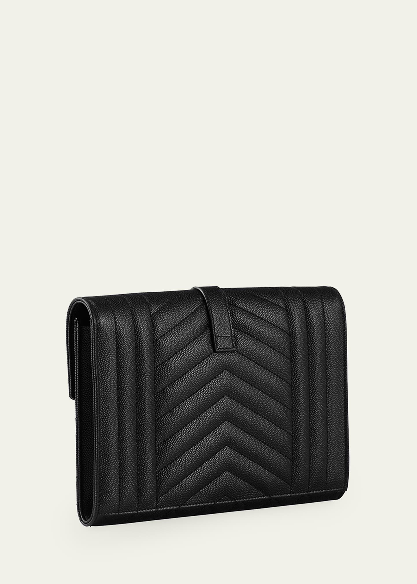 YSL Monogram Quilted Envelope Clutch Bag - 3