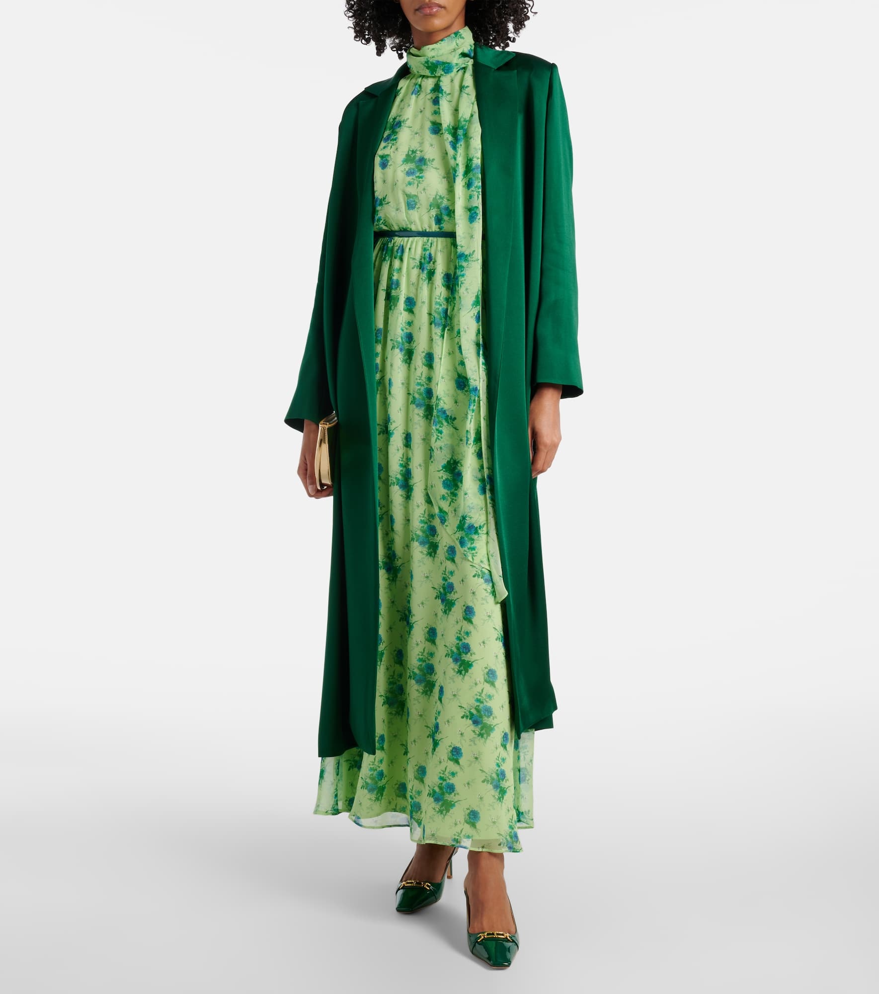 Giselda satin wrap coat - 2