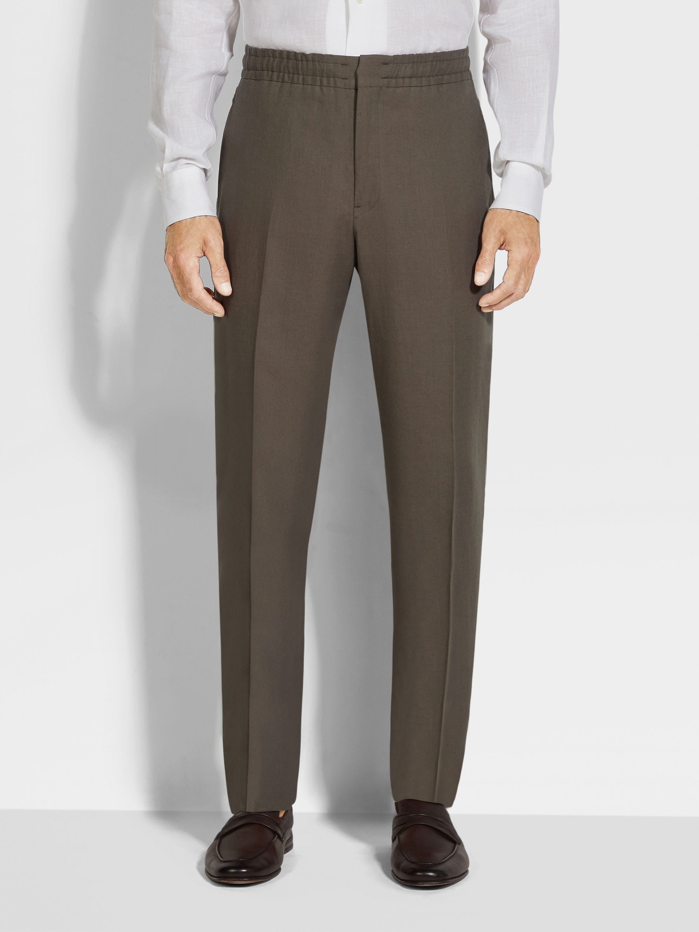 DARK TAUPE OASI LINO PANTS - 5