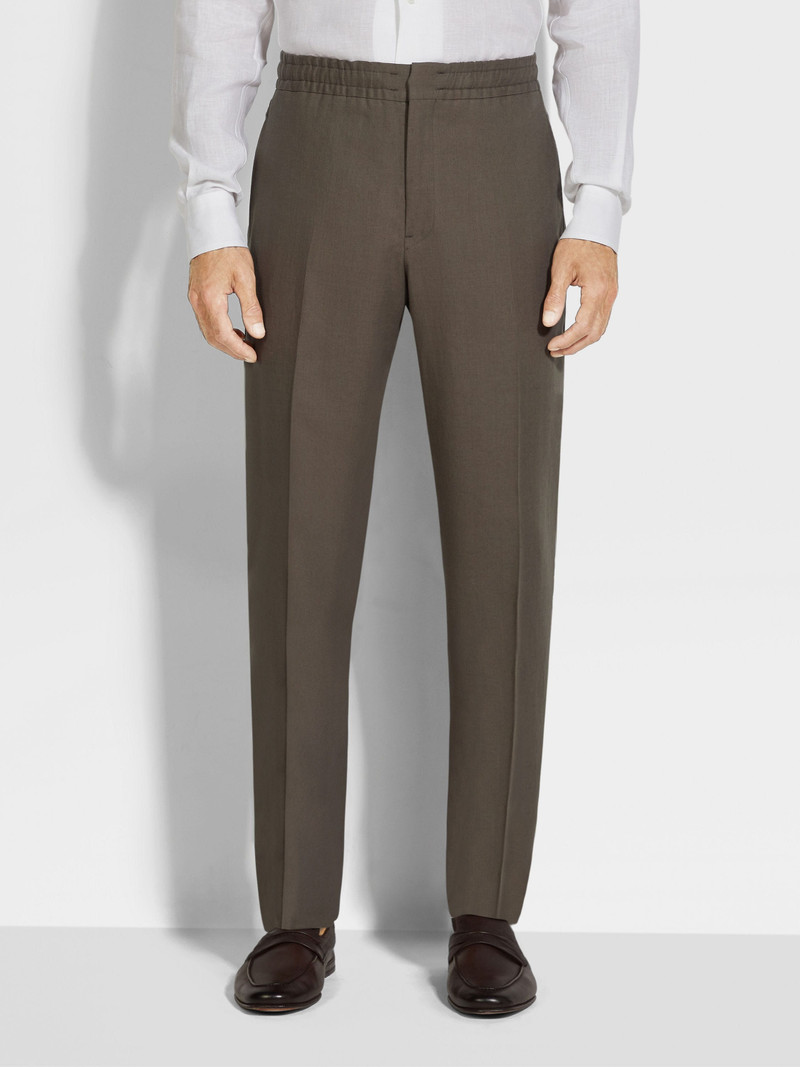 DARK TAUPE OASI LINO PANTS 5