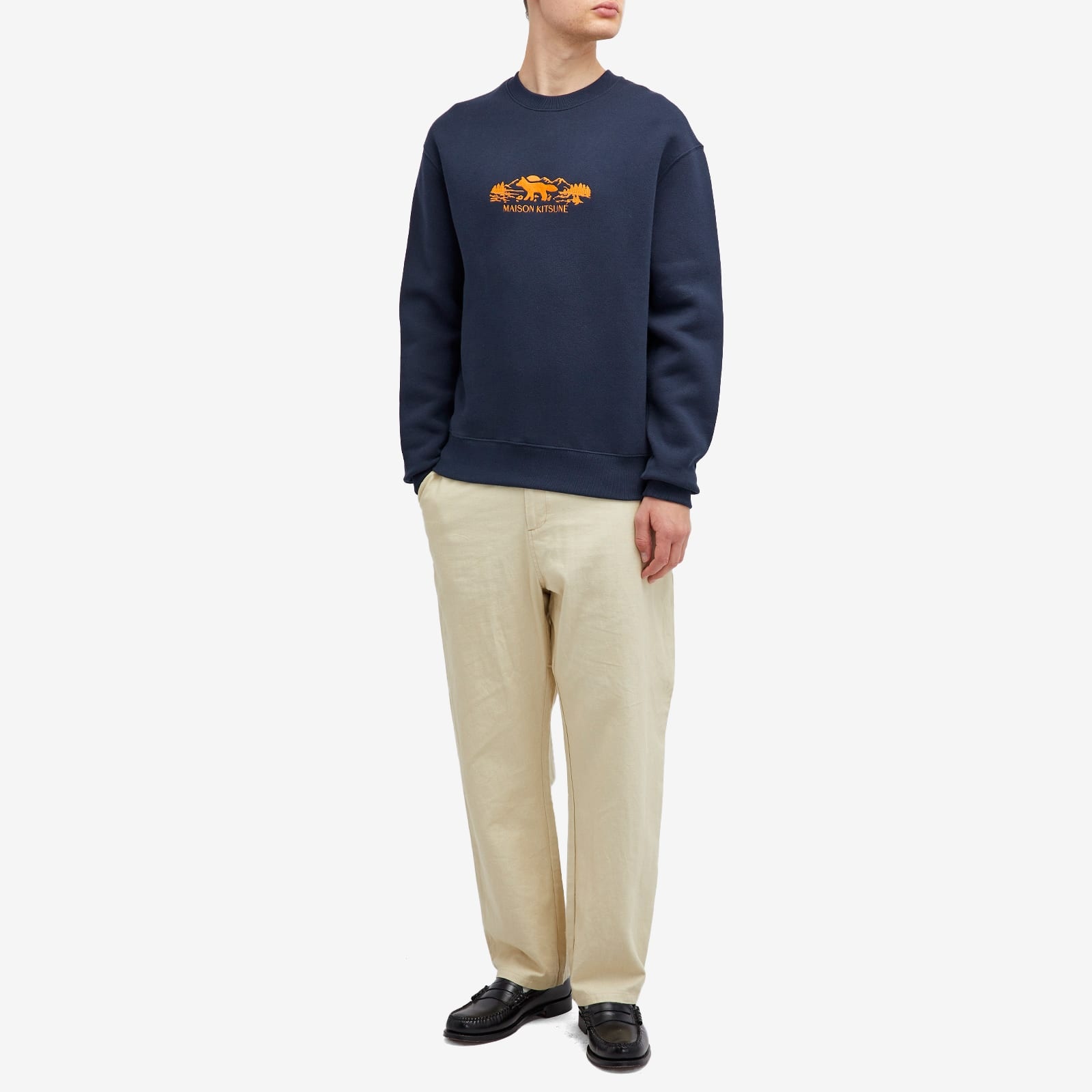 ★Maison Kitsune★OUTDOOR PROFILE FOX COMFORT SWEATSHIRT★ Maison Kitsuné Maison Kitsune Outdoor Profile Fox Comfort