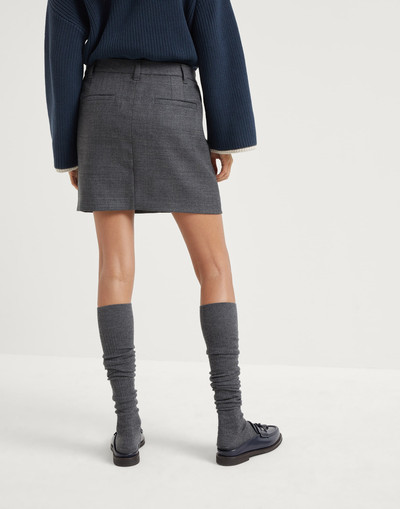 Brunello Cucinelli Virgin wool sartorial mini skirt outlook