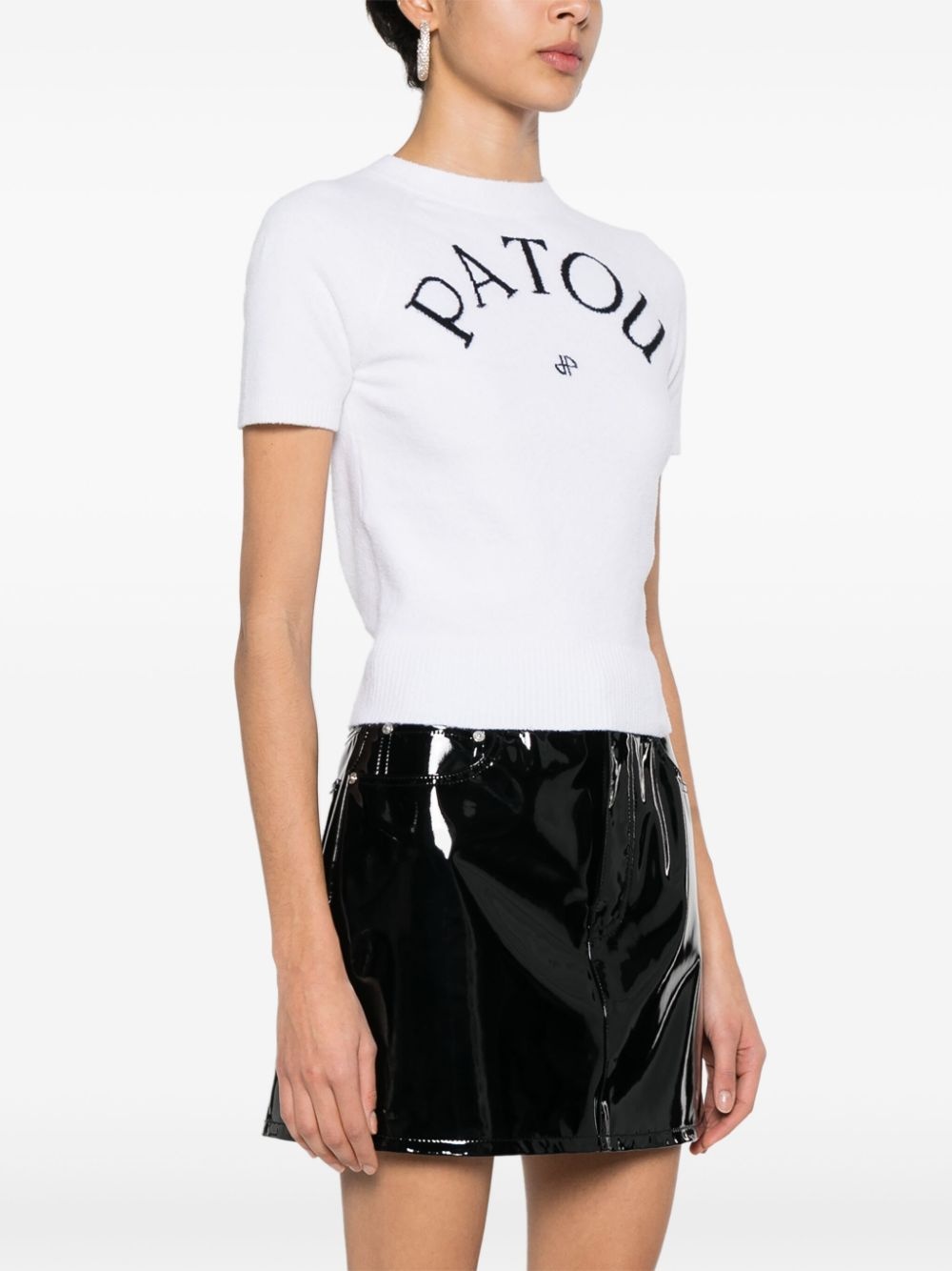 logo-jacquard terry-knit top - 3