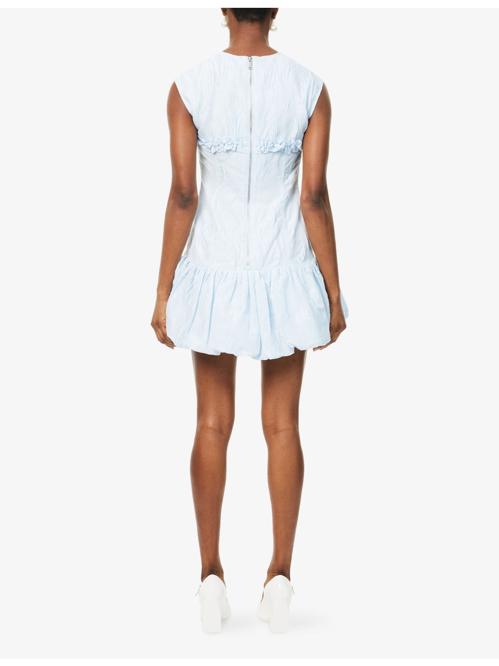 Cloque Corset Textured Woven Mini Dress - 4