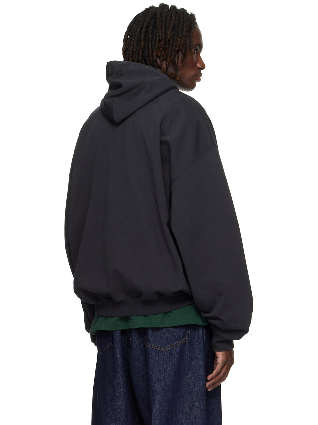 Black 'Polizei' Oversized Hoodie - 3