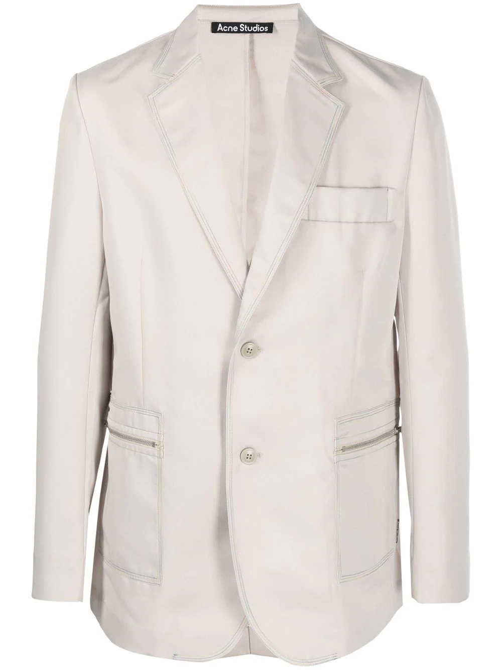 single-breasted button-front blazer - 1