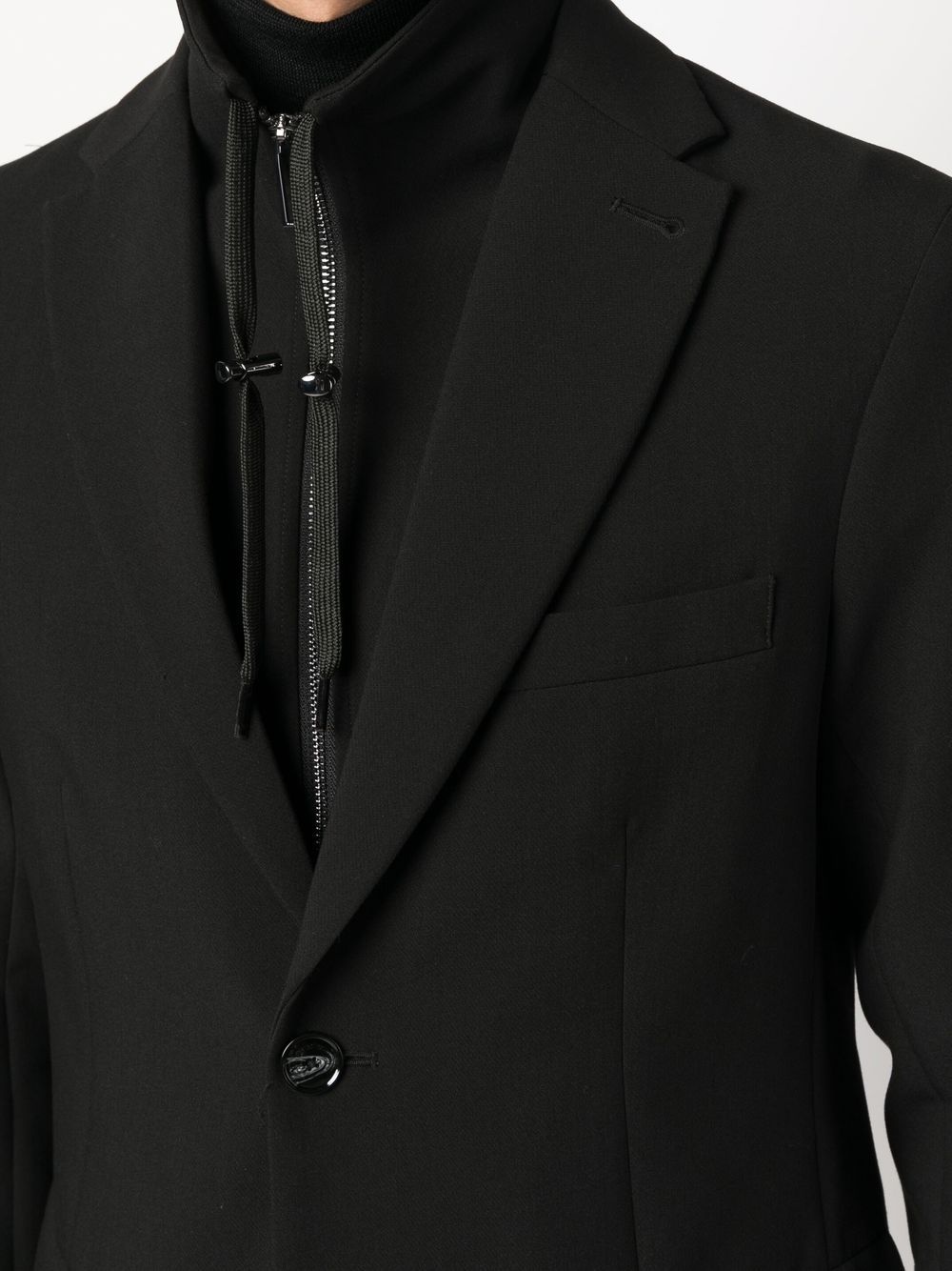 layered single-breasted blazer - 5