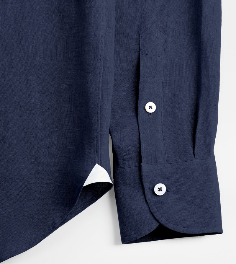 Tod's BUTTON DOWN SHIRT IN LINEN - BLUE outlook