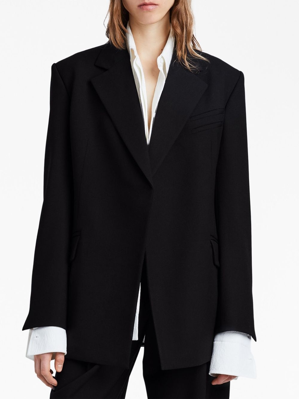 double-breasted wool-blend blazer - 5