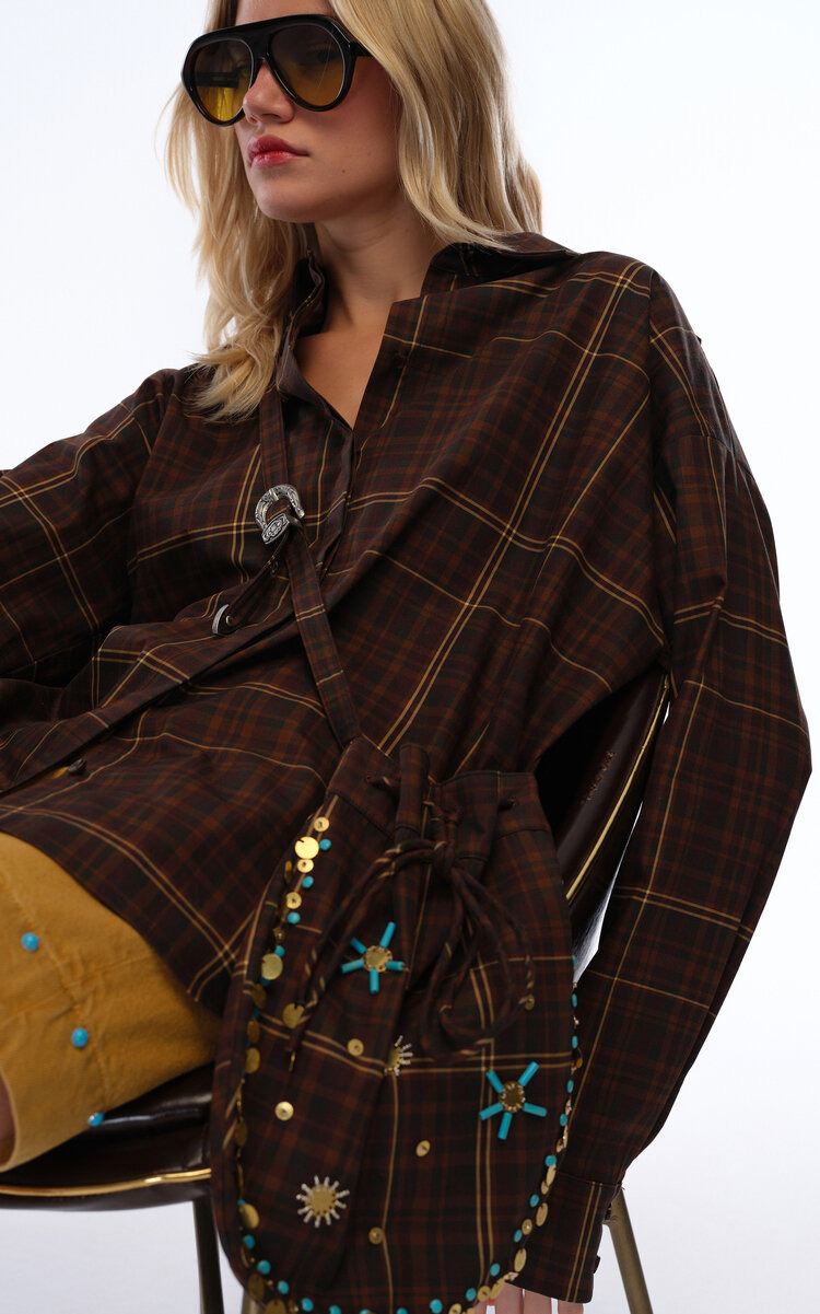 Athelia Pouch-Detailed Oversized Cotton Shirt multi - 2