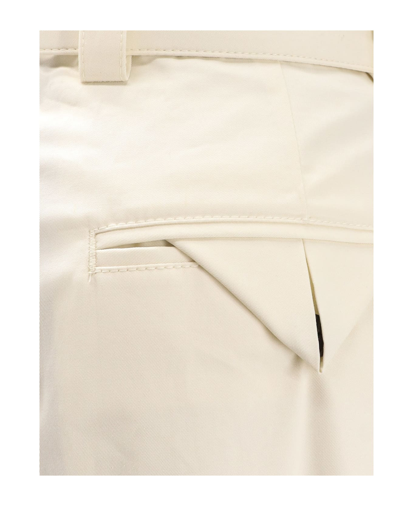 Light Cotton Trousers With Belt - 3