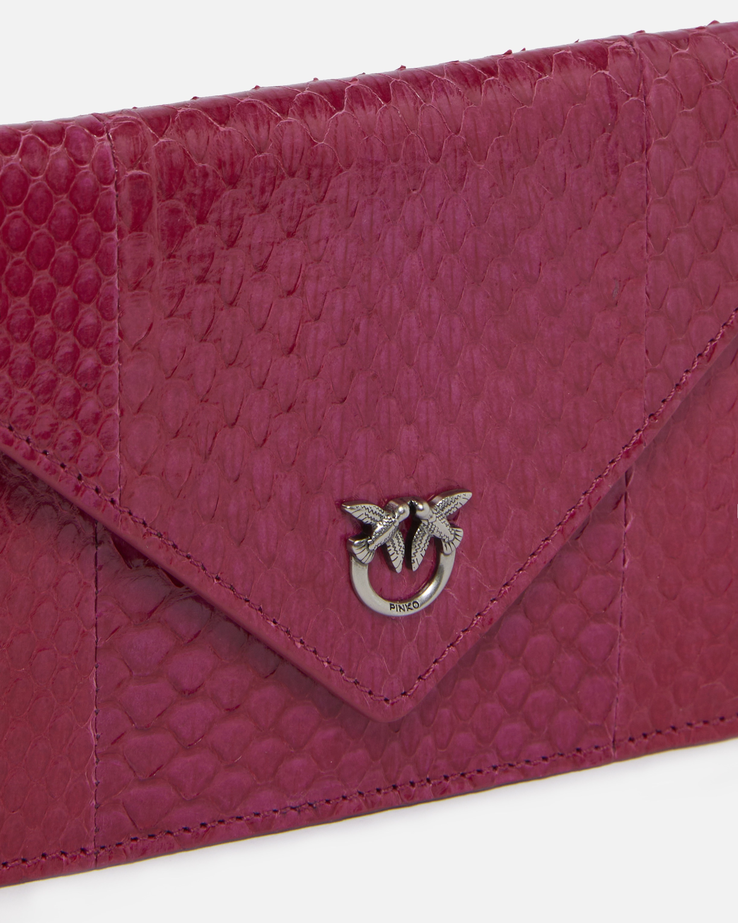 SMALL SHINY REPTILE POUCH PINKO GALLERIA - 3