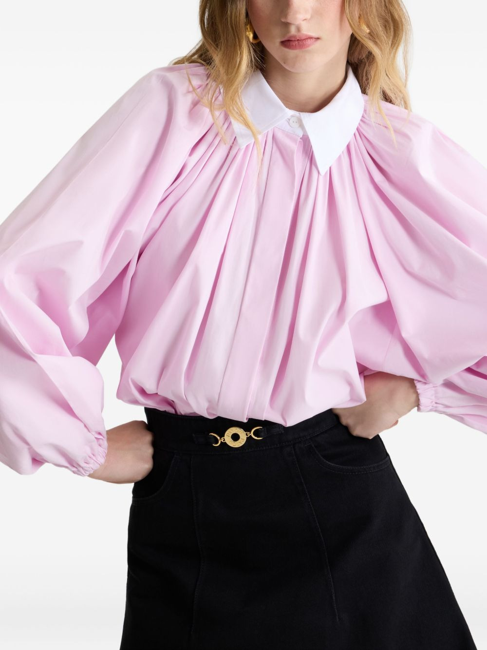 long-sleeved poplin blouse - 4